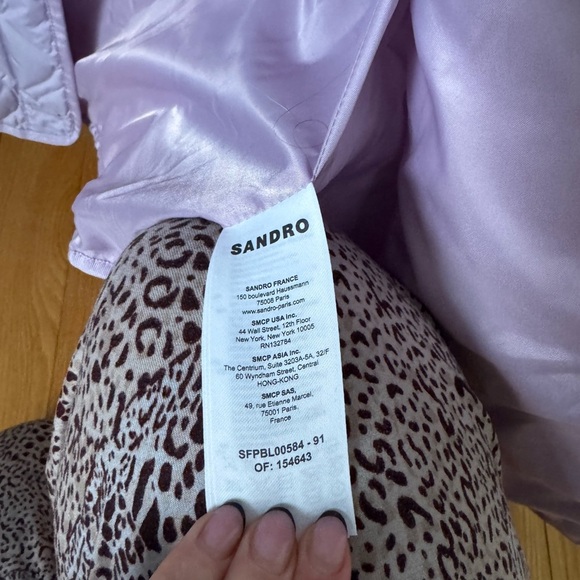 NWT- Sandro Lavender Quilted Jacket with Belt - Picture 12 of 13